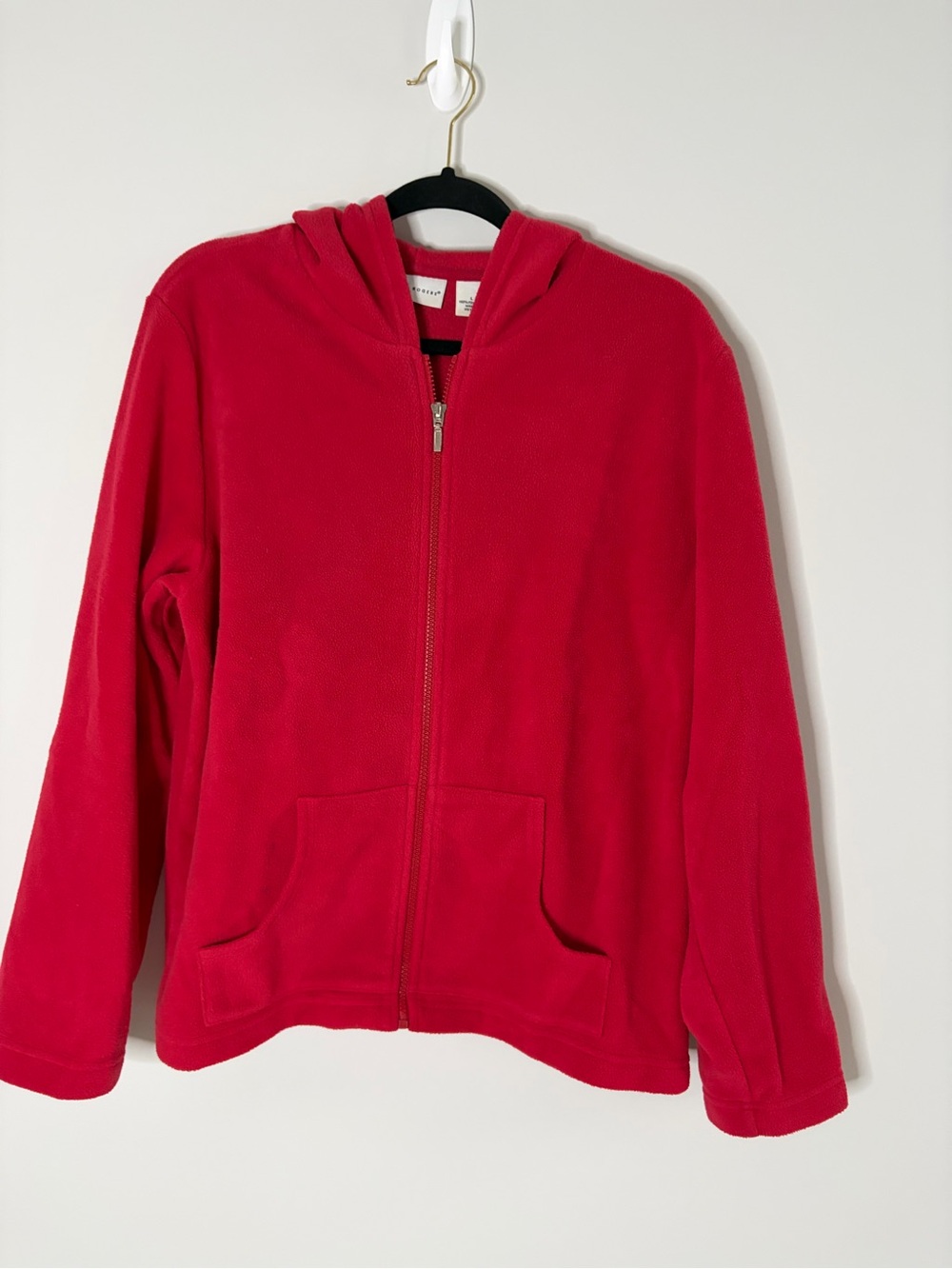 Kim Rogers Red Fleece Hooded Zip Jacket